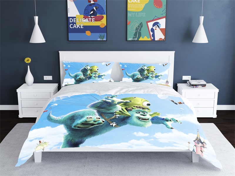 Monsters University Comfortable Bedding Three-Piece Soft and Breathable Duvet Cover Gift - Image 17