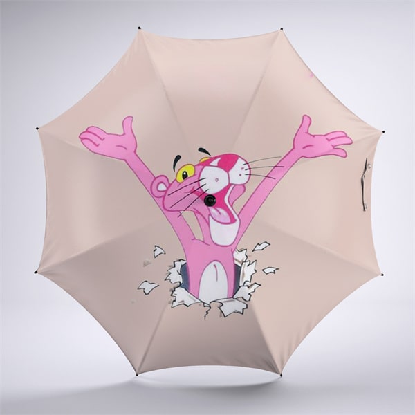 Pink Panther Foldable Umbrella For Sunny Rainy Anti-UV Umbrella - Image 9