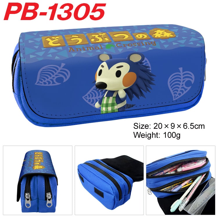 Animal Crossing Pencil Bag anime Cartoon Animation Large Capacity Double layer Zipper Pencil Box Pencil Box Stationery Box - Image 8