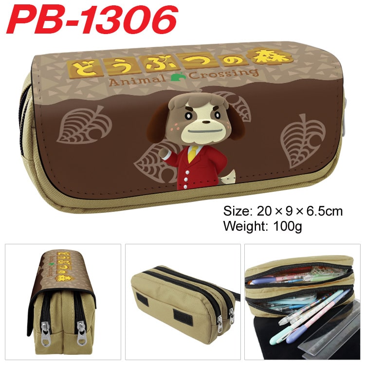 Animal Crossing Pencil Bag anime Cartoon Animation Large Capacity Double layer Zipper Pencil Box Pencil Box Stationery Box - Image 9