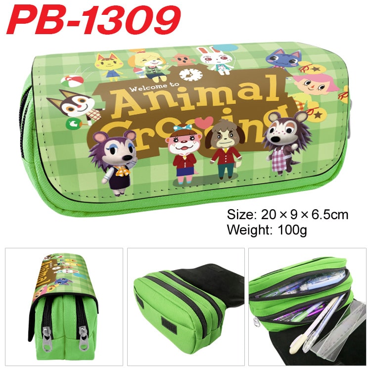 Animal Crossing Pencil Bag anime Cartoon Animation Large Capacity Double layer Zipper Pencil Box Pencil Box Stationery Box