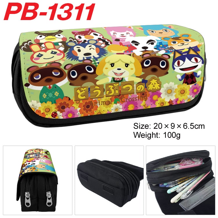 Animal Crossing Pencil Bag anime Cartoon Animation Large Capacity Double layer Zipper Pencil Box Pencil Box Stationery Box - Image 2
