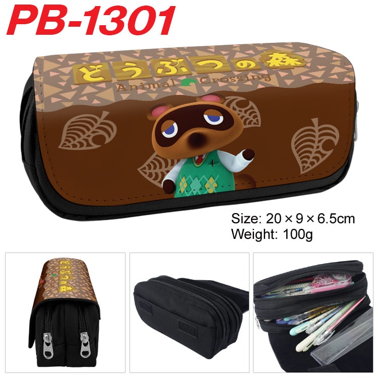 Animal Crossing Pencil Bag anime Cartoon Animation Large Capacity Double layer Zipper Pencil Box Pencil Box Stationery Box - Image 3