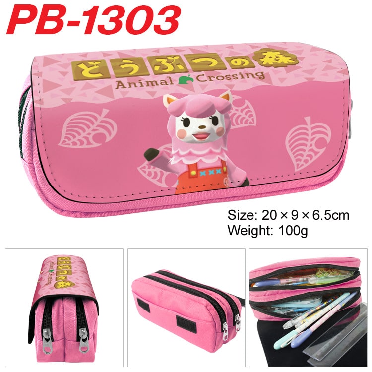 Animal Crossing Pencil Bag anime Cartoon Animation Large Capacity Double layer Zipper Pencil Box Pencil Box Stationery Box - Image 6