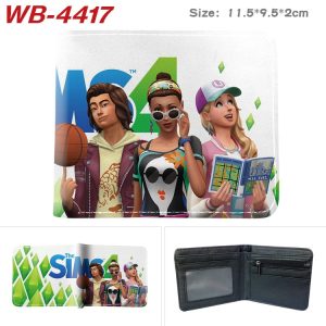 Bifold PU Leather The Sims 4 Wallet Coin Pocket Credit Card Id Window Card Holder Gift