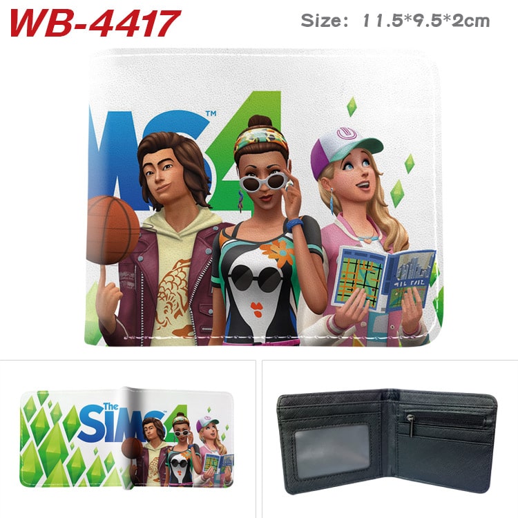 Bifold PU Leather The Sims 4 Wallet Coin Pocket Credit Card Id Window Card Holder Gift