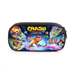 Crash Bandicoot Large Pencil Case Purse Storage Bags Multifunction Cosmetic Bag
