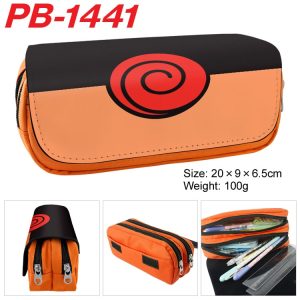 Naruto Pencil Bag anime Cartoon Animation Large Capacity Double layer Zipper Pencil Box Pencil Box Stationery Box