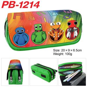 Rainbow Friends Pencil Bag anime Cartoon Animation Large Capacity Double layer Zipper Pencil Box Pencil Box Stationery Box