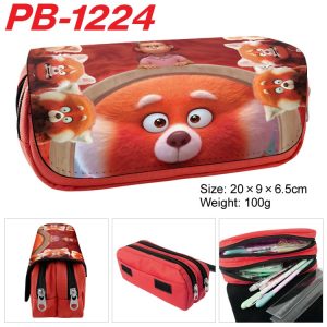 Turning Red Pencil Bag anime Cartoon Animation Large Capacity Double layer Zipper Pencil Box Pencil Box Stationery Box
