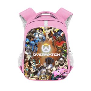 Overwatch double-layer backpack personalized school bag Pink