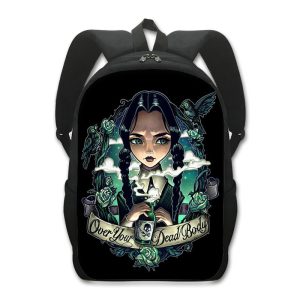 Wednesday Addams Backpack Kids Youth Student High Capacity Waterproof School Bag Birthday Gifts
