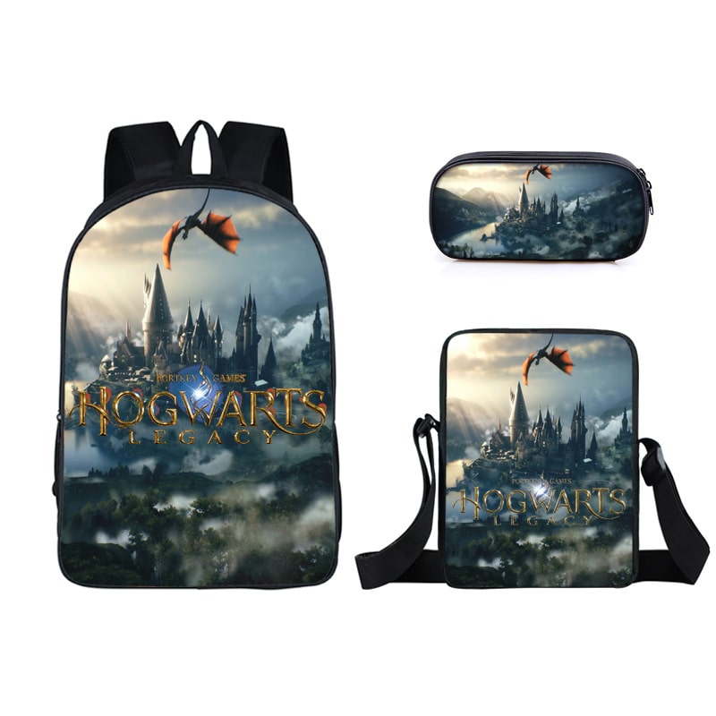 16 Inch Hogwarts Backpack School Bag+Messenger Bag+Pencil Bag - Image 15