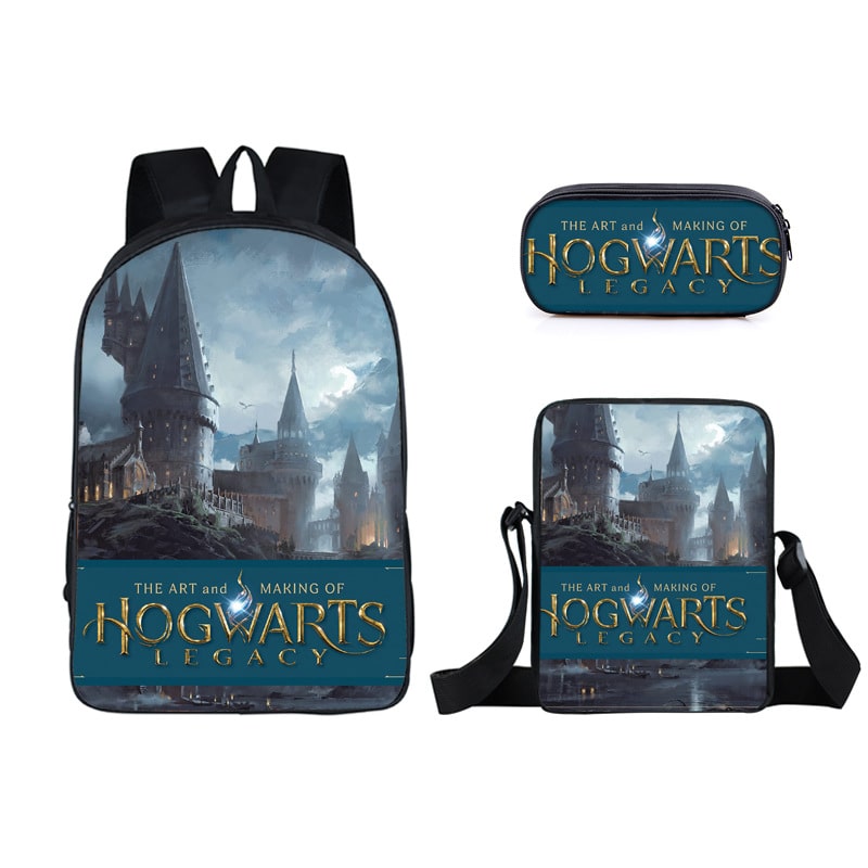 16 Inch Hogwarts Backpack School Bag+Messenger Bag+Pencil Bag