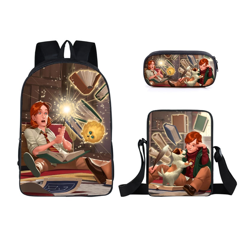 16 Inch Hogwarts Backpack School Bag+Messenger Bag+Pencil Bag - Image 7