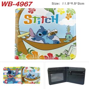 Stitch Short Wallet PU Leather