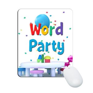 Word Party Mouse Pad Natural Rubber Washable