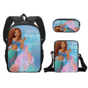 16 Inch The Little Mermaid Backpack School Bag+Messenger Bag+Pencil Bag