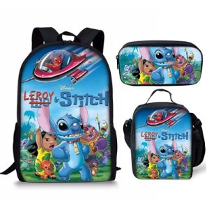 18 Inch Stitch Backpack School Bag+Lunch Bag+Pencil Bag