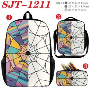 18 Inch Wednesday Addams Backpack School Bag+Lunch Bag+Pencil Bag