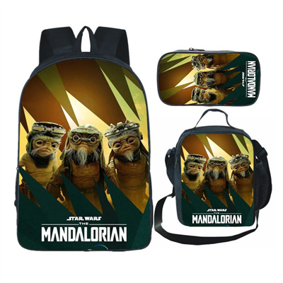 16 Inch Baby Yoda Backpack School Bag+Lunch Bag+Pencil Bag - Image 11