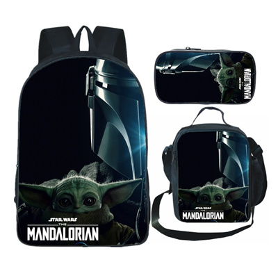 16 Inch Baby Yoda Backpack School Bag+Lunch Bag+Pencil Bag - Image 12