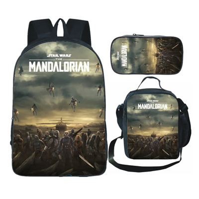 16 Inch Baby Yoda Backpack School Bag+Lunch Bag+Pencil Bag - Image 16