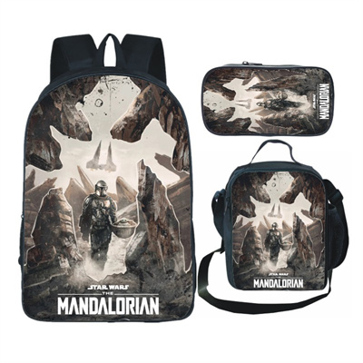 16 Inch Baby Yoda Backpack School Bag+Lunch Bag+Pencil Bag - Image 2