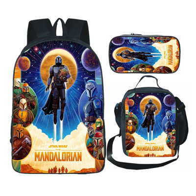 16 Inch Baby Yoda Backpack School Bag+Lunch Bag+Pencil Bag - Image 3