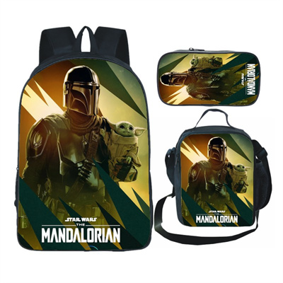 16 Inch Baby Yoda Backpack School Bag+Lunch Bag+Pencil Bag - Image 4