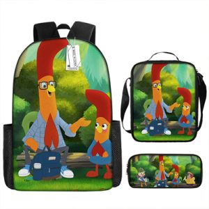 16 Inch IInterrupting Chicken Backpack School Bag+Lunch Bag+Pencil Bag