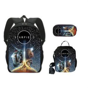 16 Inch Starfield Backpack School Bag+Lunch Bag+Pencil Bag