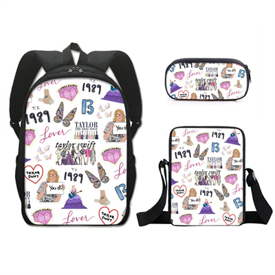 16 Inch Taylor Swift Backpack School Bag+Messenger Bag+Pencil Bag - Image 16