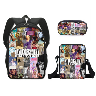 16 Inch Taylor Swift Backpack School Bag+Messenger Bag+Pencil Bag - Image 17