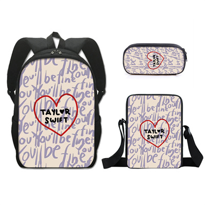 16 Inch Taylor Swift Backpack School Bag+Messenger Bag+Pencil Bag - Image 18