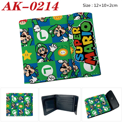 Super Mario buckle PU leather short wallet folded in half - Image 3