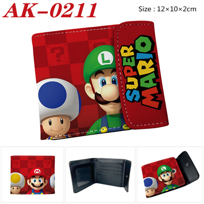 Super Mario buckle PU leather short wallet folded in half - Image 6