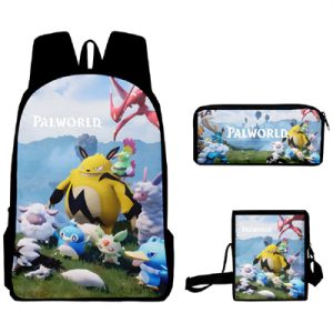 16 Inch Palworld Backpack School Bag+Messenger Bag+Pencil Bag