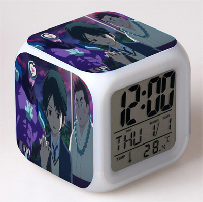 Youkai Watch Alarm Clock Led Light 7 Color Change Electronic Desk Watch Square Table - Image 2