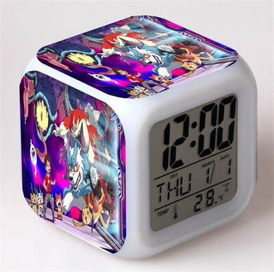 Youkai Watch Alarm Clock Led Light 7 Color Change Electronic Desk Watch Square Table - Image 5