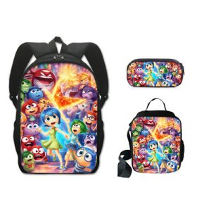 16 Inch Inside Out 2 Backpack School Bag+Lunch Bag+Pencil Bag