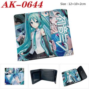 Hatsune Miku buckle PU leather short wallet folded in half
