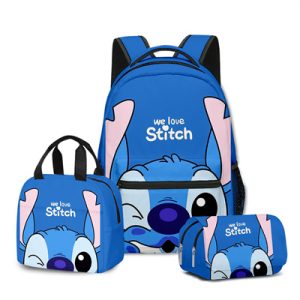 18 Inch Stitch Backpack School Bag+Lunch Bag+Pencil Bag