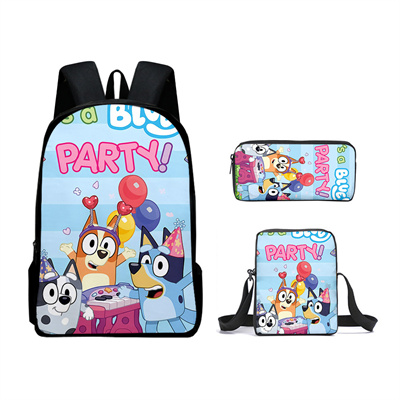 16 Inch Bluey Backpack School Bag+Messenger Bag+Pencil Bag
