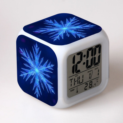 Frozen 7 Colors Change Digital Alarm LED Clock 1