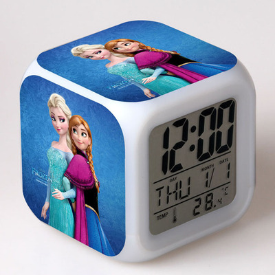 Frozen 7 Colors Change Digital Alarm LED Clock 23
