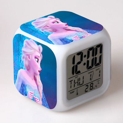 Frozen 7 Colors Change Digital Alarm LED Clock 9