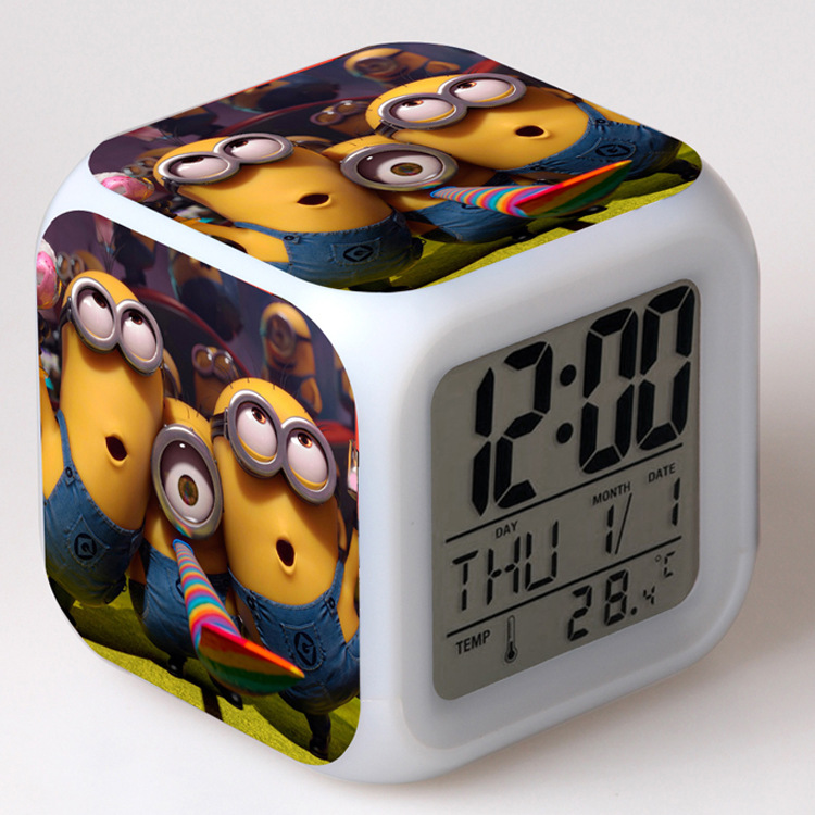 Minions 7 Colors Change Digital Alarm LED Clock 1
