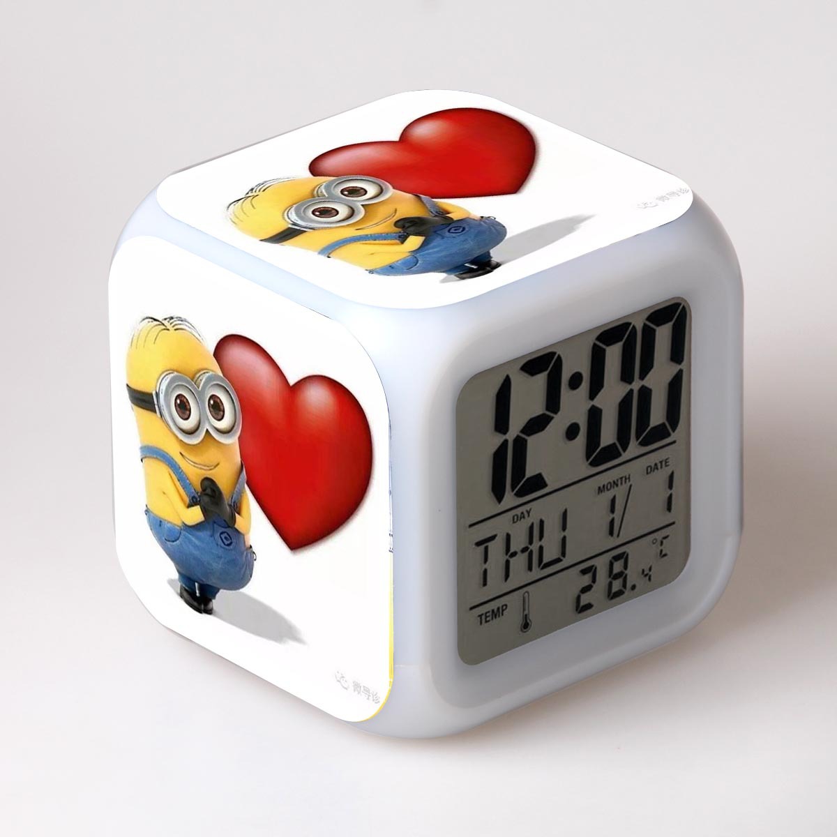 Minions 7 Colors Change Digital Alarm LED Clock 10