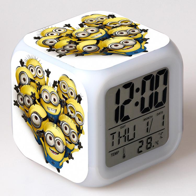 Minions 7 Colors Change Digital Alarm LED Clock 11